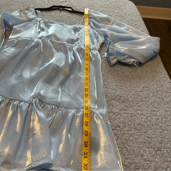 Midnight Doll Dress Blue Pastel Open Back with Bows Prom Wedding Easter Size L - Picture 13 of 15